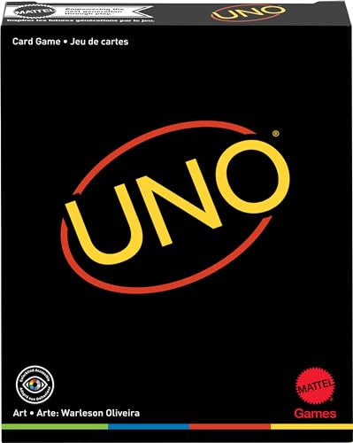 Mattel Games GYH69 - UNO Minimalista Kartenspiel mit Grafiken von Designer Warleson Oliviera, 108 Karten, Spielspaß für die ganze Familie, einzigartiges Geschenk für Kinder und Designfans ab 7 Jahren