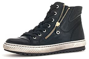 Gabor Damen Schnürstiefeletten, Frauen Schnürboots,Wechselfußbett,Kurzstiefel,uebergangsschuhe,schwarz(Gold/Smoky,42 EU / 8 UK