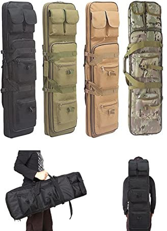 SJASD Waffentasche Gewehrtasche Langwaffentasche,85cm/100cm/120cm Double Rifle Bag Mit Pouches Compartments,Taktischer Gewehrrucksack Für Langwaffen Luftgewehr Gewehr mit Justierbarem Schultergurt