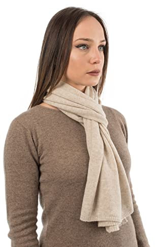 Dalle Piane Cashmere - Schal aus 100% Kaschmir - Made in Italy - für Mann/Frau, Farbe: Beige, Einheitsgröße