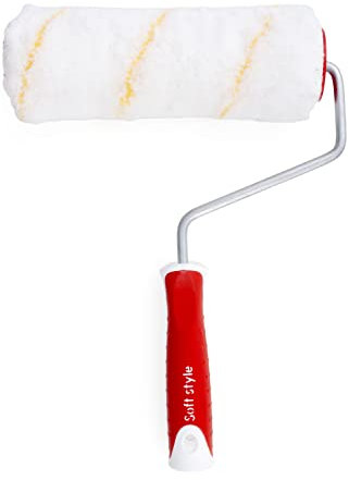 PENNELLIFICIO 2000 | Rodillo profesional para paredes ásperas, de poliamida, con mango antideslizante de goma, superficies rugosas, hidropinturas y pinturas minerales, 24 cm