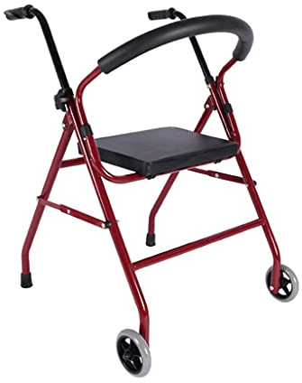 Folding Rollator Walking Frame with Wheels and Seat, Rollator with Seat, Zimmer Frame with Wheels, Indoor Rollator, Zimmer Frame with Wheels, 2 Wheels