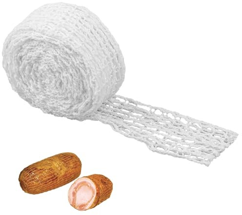Meat Netting Roll, Size 18 Cooking Wrapping Mesh Smoked Meat Beef Poultry Ham Netting Elastic Cooking Twine Netting Meat Curing Chamber Turkey Ham Press Mold for Deli Meats Sausage Making Supplies