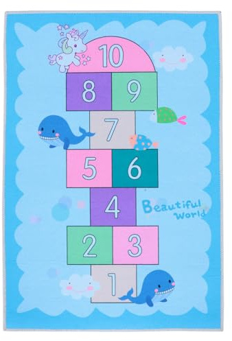 Alipis Alfombra Decorativa para Habitación Infantil Tapete De Juego Antideslizante De Cristal Suave Tamaño 4 para Sala De Estar y Dormitorio Niños