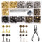 360 Set Leather Rivets, 3 Sizes Double Cap Tubular Rivets Set with Punching Pliers and 3 Fixing Tools Kit for DIY Leather Crafts Decoration(4 Colors)