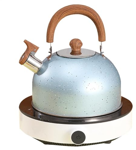 Hervidor de agua caliente con silbato fuerte, hervidor de agua de 2 litros para café, silbante de acero inoxidable, agua caliente rápida para hervir, para té, café