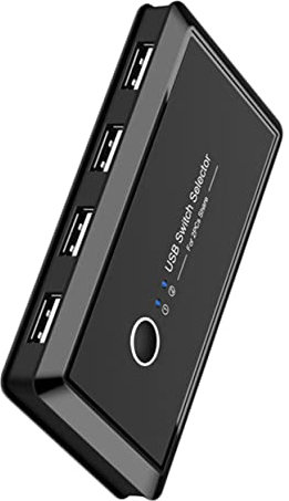 EXCEART Sélecteur USB pour Partage de Périphériques Entre Ordinateurs Compatible pour Clavier Souris USB et Scanner