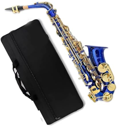 Professionell Saxofon Blå altsaxofon Ess moln komplett set för nybörjare inklusive rengöringsduk för fodral handskal halsrem etc.