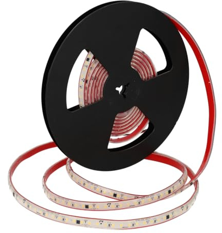 Jandei - Striscia Luminosa LED Autocorrente 220V 12W/m 600 LED 5500 Lm, Tagliabile e Autoadesiva, Larghezza 10mm. IP65, Ideale per Illuminazione e Decorazione Esterni - Bobina 5M (Luce Naturale 4200k)