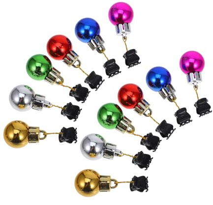 GANAZONO 12 Piezas Clips para Barba Decorativos de Navidad Adornos Brillantes y Coloridos para Bigote Clips Resistentes para Cabello Facial Regalos Festivos para Hombres