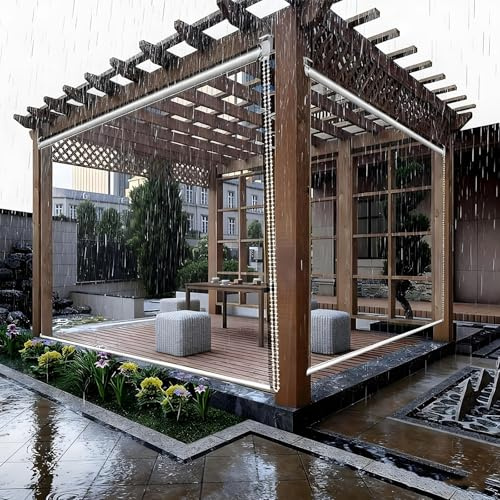 Tende A Rullo per Esterni, Tende Avvolgibile in PVC Trasparente e Impermeabile, Protezione da Pioggia, Polvere e Isolamento Termico, Tende Antipioggia per Giardino, Patio, Balcone
