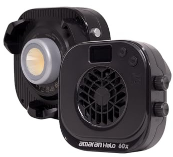 Amaran Halo 60x 63w tvåfärgad LED-videolampa, 2 700 K-6, 500 K, Bowens-ram, ultrakompakt COB-lampa, kontroll via DMX NFC-applikation