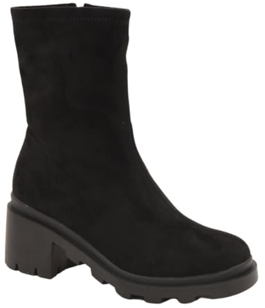 Azarey BOTÍN NEGRO CON TACÓN BLOQUE Y SUELA TRACK - (Talla 39)