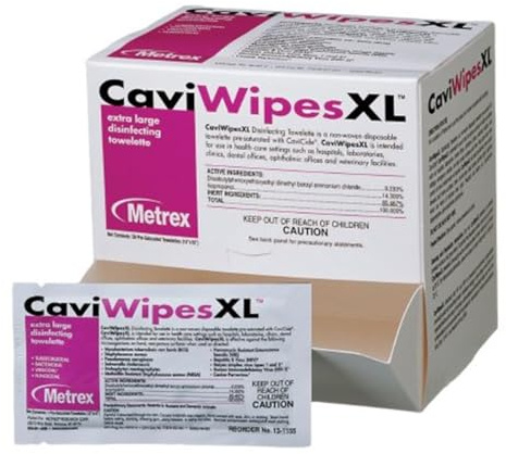 Metrex CaviWipes XL Surface Disinfectant Wipe 13-1155 Box of 50 fragrance-free, White