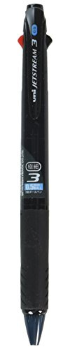 Uni Ballpoint Pen Jetstream 3 Color Black, Red, Blue Ink 0.5mm, Transparent Black (SXE340005T.24)