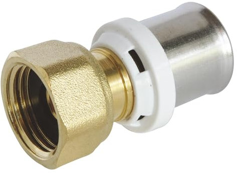 SOMATHERM FOR YOU, Raccord droit à sertir pour tube multicouche Ø20, écrou tournant F15/21, compatible avec profils U, H, TH, conforme NF 545, étanchéité sécurisée, facile à installer