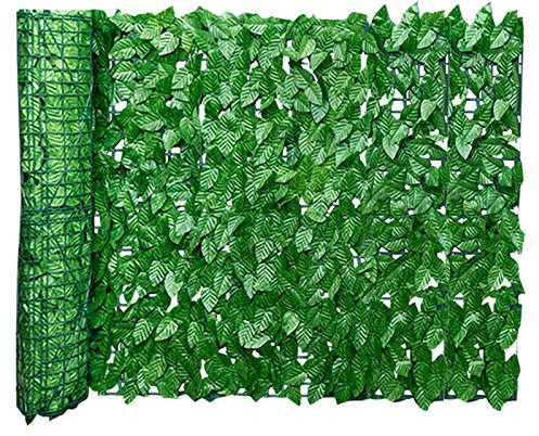 GoldCister Artificial Leaf Screening, Expanding Trellis Fence Roll With Ivy Leaves, UV Fade Protected Privacy Hedging Wall Landscaping Garden Fence Balcony Screen 3(L) X0.5(W) m