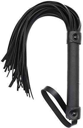 Angeer General Faux Leather Equestrian Whip - 15 Inch Matte Surface Horse Riding Crop for Training, Durable & Lightweight Professional Whip with Ergonomic Handle (Black-A)