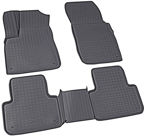 Recambo 3D Gummi Fußmatten kompatibel für Audi Q7 SQ7 | Typ 4M | BJ ab 2015> | Auto Gummimatten | Passgenau | mit Rand | schwarz