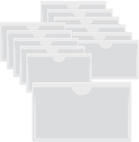 HLIWS Selbstklebend Visitenkarten Taschen-12 Stück Etikettenhalter Selbstklebend,Transparent Scheckkartenhülle,zum Schutz Ihrer Karten oder Fotos(Innengröße:5 * 9cm)