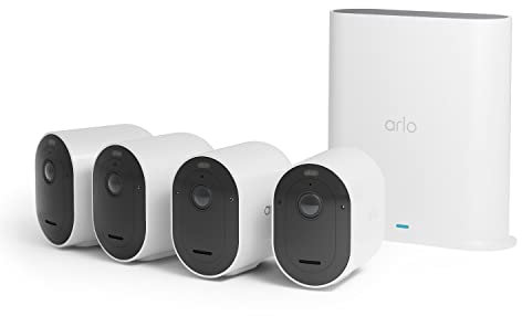 Arlo Pro 5 WLAN Überwachungskamera aussen, 2K UHD, 3er Set Schwarz (2) - Weiß (1), Verbesserte Farbnachtsicht, 160° Blickwinkel, 2-Wege Audio, mit Secure Plan Testzeitraum