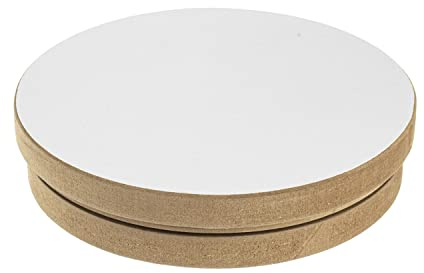 GLOREX 6 8076 320 – Disque pour poterie et Table de 4 cm d'épaisseur avec roulement à Billes, pour Tourner manuellement pour de Beaux travaux avec Argile et pâte à Modeler, Blanc Marron, Petit