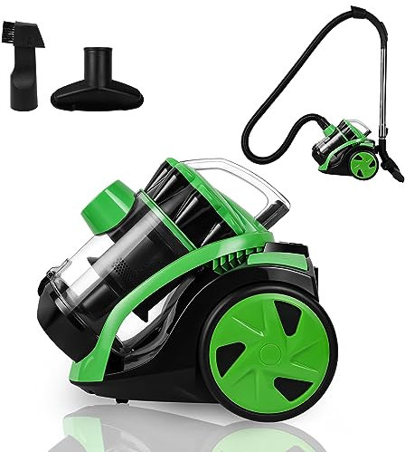 Herrselsam beutelloser staubsauger, Staubsauger 900 W Starke Saugleistung,Bodenstaubsauger HEPA-Filter leiser, ideal für Allergiker，Bodendüse für Hartböden,Teppich