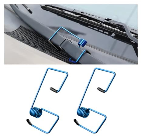 Adunsiaoto 2 Piezas Resortes Del Brazo Limpiaparabrisas Acero Inoxidable, Refuerzo Resorte Presión Aleació, Resorte De Tensión De Los Brazos Del Limpiaparabrisas Para Los Amante Coche(Azul)