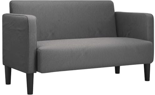 vidaXL Sofá Loveseat Gris Oscuro 109 cm Tejido de Pana, sofá, sofá tapizado, sofá de Dos plazas, sofá Cama, Asientos de Sala de Estar