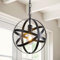 Ganeed Pendelleuchte Industrial Globe Farmhouse Beleuchtung Vintage Kronleuchter Kugelförmige hängende Deckenleuchte für Küche Insel Esstisch E27 Schwarz 1 Licht