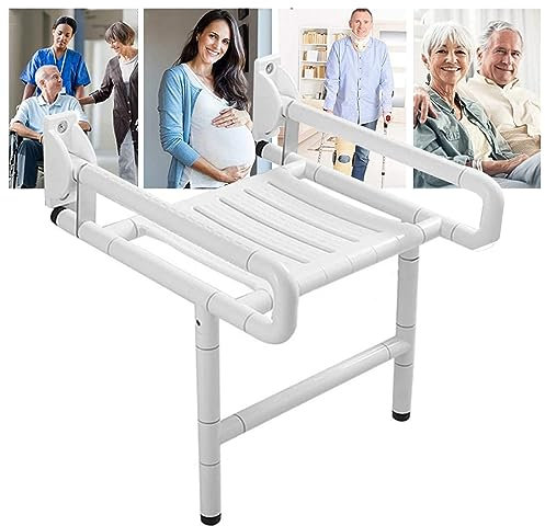 Banco de ducha, taburete plegable montado en la pared, asiento de ducha abatible, sillas de ducha plegables montadas en la pared para ducha interior, acero inoxidable para personas mayores, disc