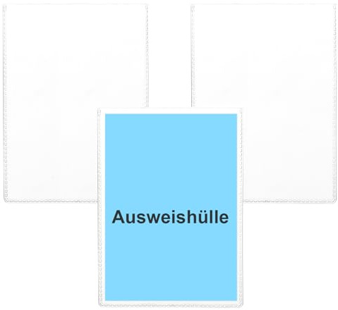 WDFCN 3 Stück Ausweishülle A7 Hülle Schülerausweis 78×110 mm Transparent Kreditkartenhülle Scheckkartenhülle Karten SchüLerausweis Kartenhüllen Fahrkartenhülle für Ausweis ID EC Card