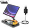 COCIVIVRE 6-in-1 Ladestation für Tablet,Wireless Charger Kompatibel mit Galaxy S25/S24,Ladegerät für Galaxy Watch Ultra/8/7/6 mit Nachtlichtern und Uhr,Induktive Ladestation für Galaxy Buds 3 Pro