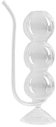 Copa de Vidrio de Burbujas Acanaladas, Copa de Esfera Cristalina de 500 ml con Cóctel de Burbujas de Paja Copa de Champán para la Fiesta de la Boda de la Fiesta (Gama Alta)