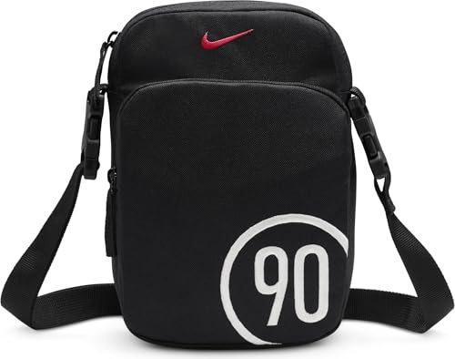 Nike Heritage Total 90 Crossbody-Tasche (4 L), Schwarz/Schwarz/Gym Red, IH7551-010, MISC