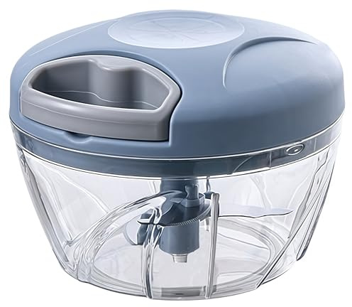 500/900ML Vitlökhackare Manuell Roterande Grönsaksskärare Hackare Skivare Frukt Vitlökskross Köksredskap Mixer Köttkvarn(Blue,500ml)