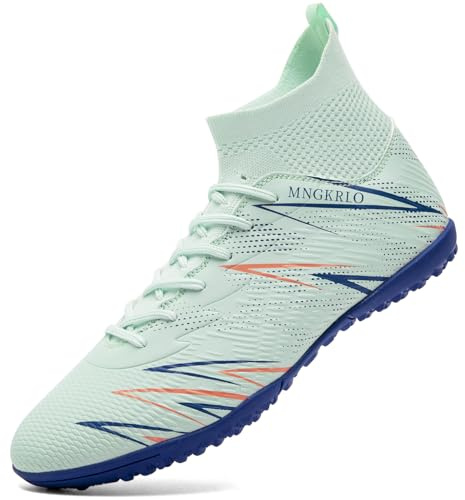 PiDaGlobal Zapatillas de Fútbol Hombre Mujer TF Turf con Tacos Zapatillas Futsal Multitacos Antideslizantes High Top para Entrenamiento Junior Césped Artificial Indoor Outdoor
