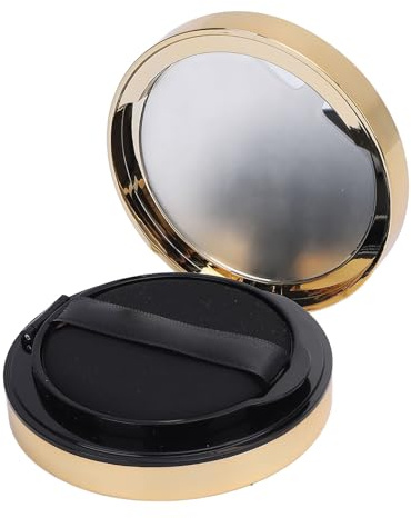 Jiawu Tom Luftkudde Puff Box BB Cream Förvaring Bärbar Sminkbehållare med Powder Puff för Foundation Dispenser DIY – Förseglad Flip Top Lock Spegel, Elastisk Sifter, Läcksäker