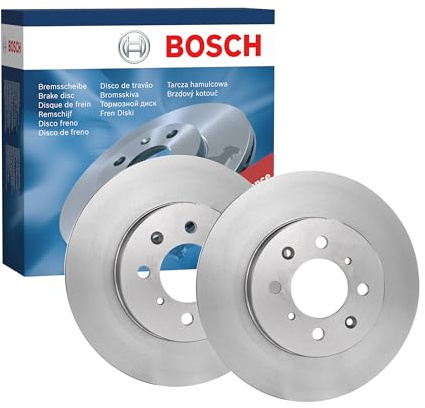Juego de 2 Discos de Freno Bosch BD143 - Discos Ventilados de 262 mm - Eje Delantero - Certificación ECE-R90 - Buena refrigeración, frenado fiable, protección anticorrosión - 1 Juego de 2 Discos