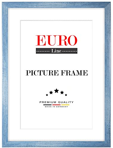 Cornice foto in legno 57 x 82 cm su misura - colore: Azzurro sfocato | taglia selezionabile | con vetro acrilico antiriflesso | cornici per foto | Manifesti | puzzle