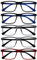 OPULIZE Ink 5 Pacco Occhiali Da Lettura Grande Nero Grigio Rosso Uomo Donna Cerniere Molla RRRRR4-1177Z +2,00