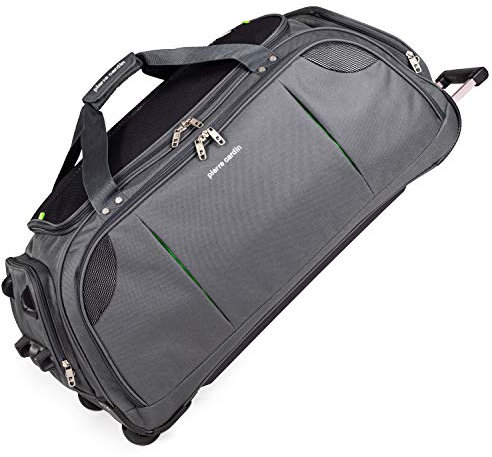 Pierre Cardin Techno Large Grey Wheeled Duffel Bag - 95L Capacity, 30 | Grey Nylon Wheeled Duffle Suitcase
