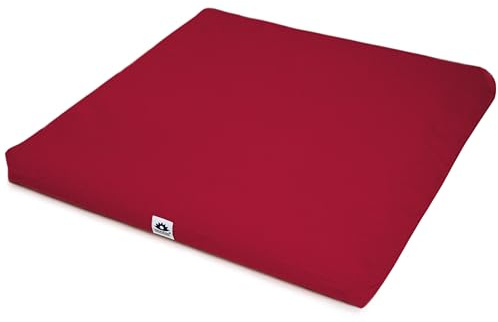 Waterglider International Zabuton, Eclipse line, Buckwheat Filled Meditation Cushion, 23 x 23 Burgundy