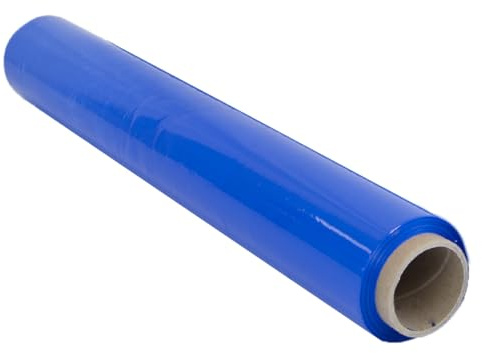 OFITURIA Film para Embalar 50 cm de Ancho y Estirable Hasta 300 Metros de Longitud – Rollo de Film Elástico Manual para Embalaje Industrial (Azul, 1)