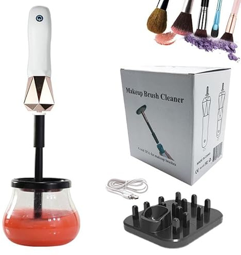Onlineforu LTD Electric Makeup Brush Cleaner & Dryer Machine – USB Rechargeable, Fast-Drying Spin Cleaner for All Cosmetic Brushes – Deep Clean & Dry in Seconds