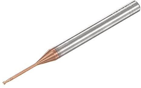 sourcing map Square Nose End Mill, 1mm Solid Carbide AlTiSin Coated Long Reach CNC Router Bits 2 Flutes Milling Cutter with Extended Neck, 12mm Cutting Length 4mm Shank