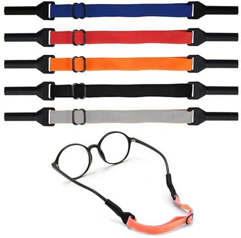 BNXF 5 Pcs Adjustable Glasses Strap, Colorful Elastic Non-slip Rope, Universal Eyeglasses Strap, Sunglass Holder Strap, Sunglass Strap, Universal Eyeglasses Strap for Men Women Kids (4 Colors)