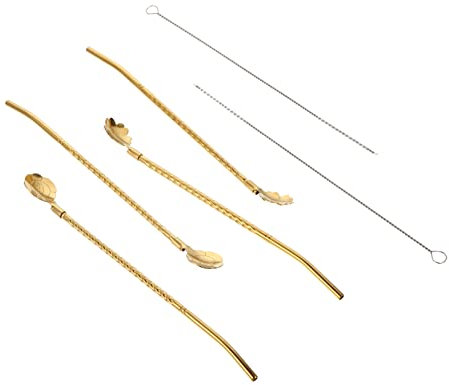 LIFKOME Wiederverwendbare Trinkhalme Aus Edelstahl Mit Löffel Für Getränke Für Hause Und Unterwegs Waschbar Und Gesund