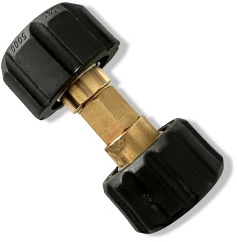 M&M Smartek högtryckstvätt adapter M22 x 1,5 IG till M22 x 1,5 IG lång – material: Mässing med plastskydd för bättre grepp – universell kompatibilitet