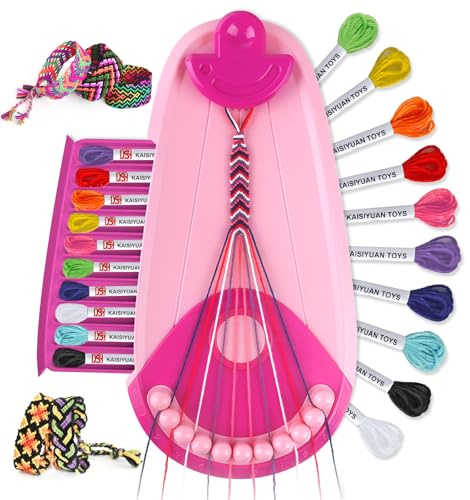 Kit Bracelet Brésilien Enfant, Métier à Tisser, Cadeau Fille 6-12 Ans